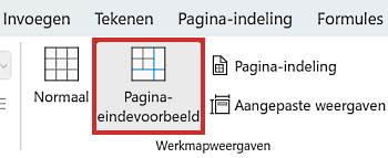 Excel pagina-eindevoorbeeld